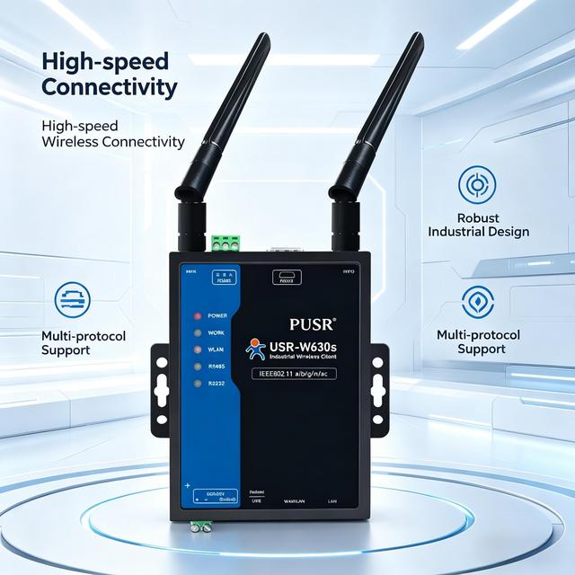 Yunifai RS232 RS485 Dual Serial Port Server WiFi Ethernet Converter MQTT Industrial IoT Gateway
