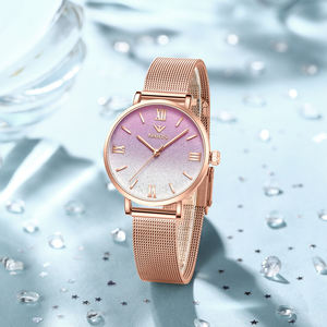 Reloj de Pulsera de Cuarzo para Mujer, Modelo 2563, de Lujo, con Esfera de Color Degradado, Resistente al Agua 3BAR, Aleación de Acero Inoxidable, Logotipo Personalizable, Clásico - Product Image 3