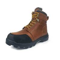 Chaussure de sécurité industrielle pour hommes, en cuir de vache, bout en acier, protection ESD Construction, bottes de travail