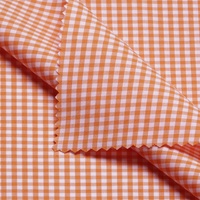 Tissu Gingham à Carreaux Orange 100% Coton de Qualité Supérieure, Tissage Moyen, Classique, Poids Moyen, pour Robes Filles, Hommes et Femmes, Vente en Gros Personnalisée