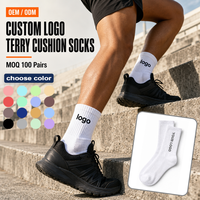 Chaussettes de sport Juncai en coton biologique respirantes, douces et rembourrées pour femmes, avec logo personnalisé pour la course et la gym