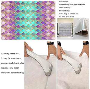 मरमेड राजकुमारी पृष्ठभूमि चमक मरमेड तराजू पृष्ठभूमि बच्चों के जन्मदिन की पार्टी सजावट लड़कियों गोद भराई फोटो पृष्ठभूमि बैंगनी - Product Image 5