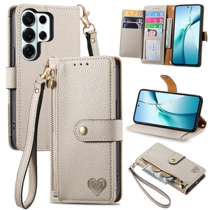 Funda Tipo Cartera con Diseño de Corazón para Galaxy S23/S24/S25/S26 Ultra, Funda con Ranuras para Tarjetas de Crédito para <span class=keywords><strong>Samsung</strong></span> A07/A17/A37/A57 - Product Image 1