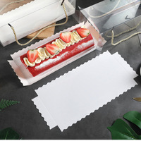 Emballage de pâtisserie jetable écologique et portable, boîte à gâteau rectangulaire transparente, emballage pour pâtisserie, logo personnalisé