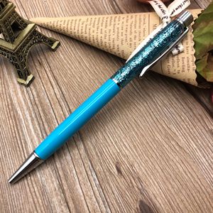 Premium Shimmer Quicksand <b>Glitter</b> Tube Metal Ballpoint <b>Pen</b> Black Blue Ink Silk Screen Logo Wedding Girl Party Favor - Product Image 3