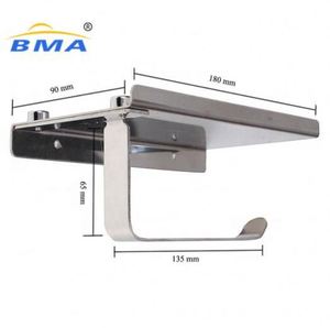 <strong>Wall</strong> <strong>Mount</strong> Tissue Mobile Cell Phone Storage Stainless Steel <strong>Roll</strong> <strong>Toilet</strong> Paper <strong>Holder</strong> with Shelf - Product Image 5