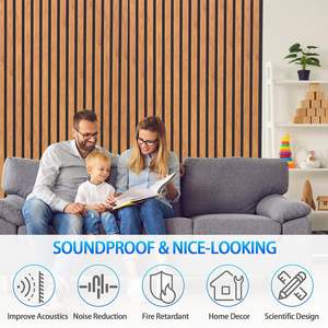 4 Pack pannelli acustici con finitura in legno a doghe 3D fonoassorbenti pannelli <span class=keywords><strong>per</strong></span> <span class=keywords><strong>Studio</strong></span> ufficio soggiorno <span class=keywords><strong>camera</strong></span> da letto <span class=keywords><strong>arredamento</strong></span> d'interni 48'' l X - Product Image 3