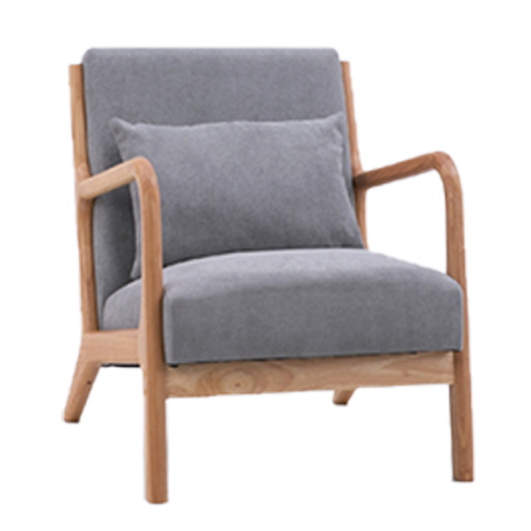 Nordic классическая ткань удобная подлокотник и деревянным стволом кресло для отдыха