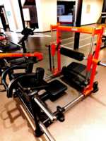 Appareil de fitness professionnel double fonction 2 en 1 : Rameur vertical à charge de plaques et Rameur horizontal à barre en T Smith Rotate Row Machine