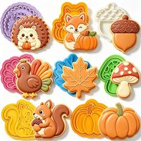 Emporte-pièces de Thanksgiving d'automne : Dinde, châtaigne, écureuil, renard, citrouille, feuille d'érable – Moules à biscuits alimentaires pour la pâtisserie