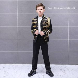 소년 스팽글 & 술 유럽 군사 원피스 의상 로얄 팰리스 프린스 공연 의상 무대 쇼 우아한 유니폼 - Product Image 6