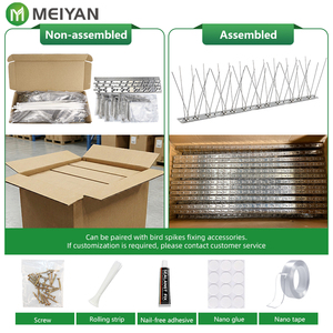 Piques <span class=keywords><strong>anti</strong></span>-oiseaux en acier inoxydable <span class=keywords><strong>pour</strong></span> gouttières murales, installation facile, flexibles, efficaces et sans danger <span class=keywords><strong>pour</strong></span> les oiseaux, vente en gros - Product Image 3