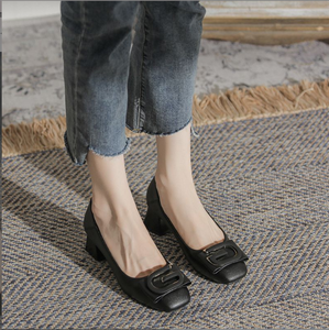 Verano nueva llegada señoras gruesos tacones altos zapatos de oficina formales <span class=keywords><strong>G</strong></span> bombas tacones altos para mujeres - Product Image 3