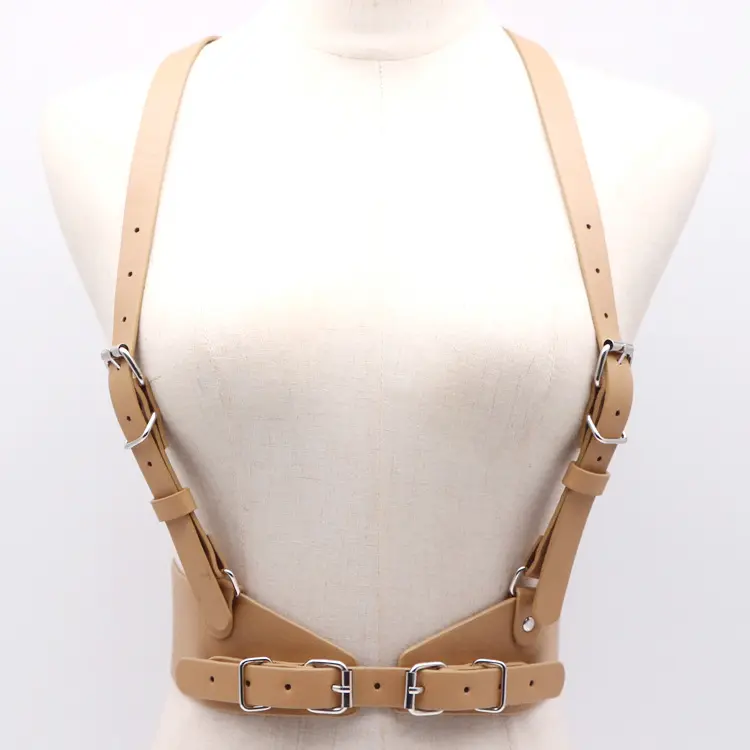 Fashion Women Punk Harajuku O-Ring Garters Faux Leather Body Bondage Cage Sculpting Harness Waistband Straps Suspenders Belt