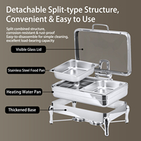 AIRUISI Autres fournitures hôtelières et de restauration – Réchaud de buffet en acier inoxydable 304 avec couvercle en verre hydraulique et support