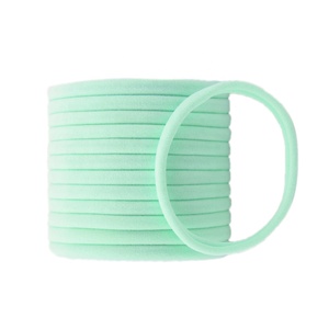 Bandas elásticas para el pelo de nailon supersuave y sin costuras de 2,8 ", lazos para el pelo de <span class=keywords><strong>color</strong></span> sólido dulce, sin daños, para niñas - Product Image 5