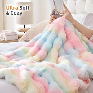 Coperta in pelliccia sintetica in pile di coniglio per il letto coperta morbida e morbida per il divano coperta soffice coperta decorativa e regalo in grado - Product Image 4