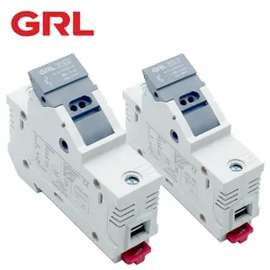 GRL AC piccolo fusibile RT18-63 fusibile scatola Base soffiaggio rapido ceramica 14x51MM 500V RO16 DIN Rail fusibile cilindrico