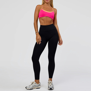 Nuevo Top Deportivo de <span class=keywords><strong>Yoga</strong></span> para Mujer con Bloques de Color, Tirantes Cruzados, Soporte Ligero y Espalda Cruzada, Ideal para Entrenamiento y Gimnasio - Product Image 4