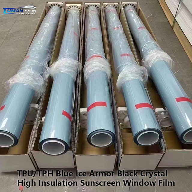 TPU Car Sunroof Film 7.5mil Thickness 95% IR 99% UV Rejection Self Healing Anti-Scratch Privacy Protection Blue/Black Colors