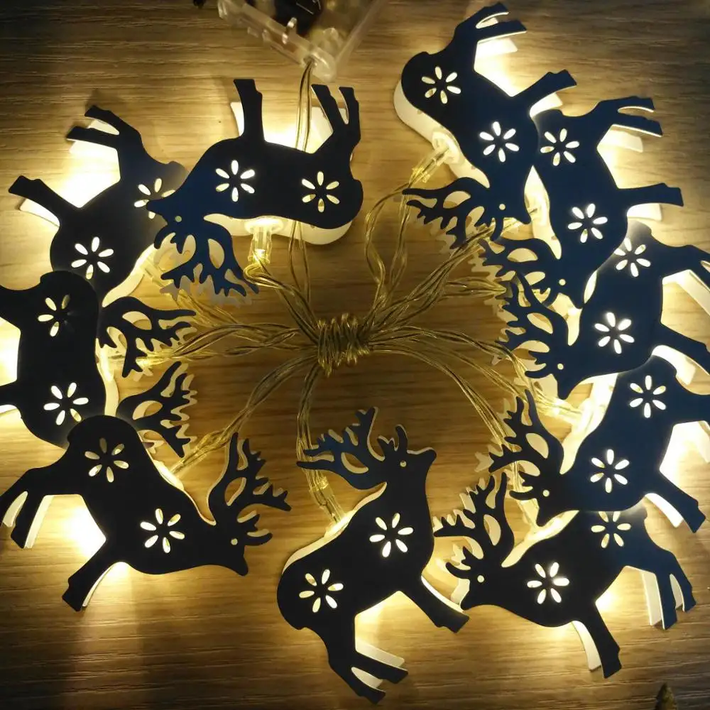 LED 크리스마스 룸 장식 펜던트 엘크 사슴 사슴 문자열 빛