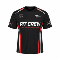 Maillot de fan de course imprimé personnalisé pour équipe de pit crew, vêtement de jour de match, t-shirt uniforme d'équipe de course à manches courtes en tissu mesh à rayures