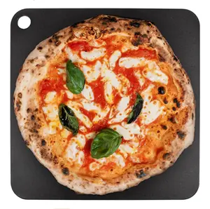 Poêle à Pizza rectangulaire en acier au carbone, ustensile de cuisine, noir