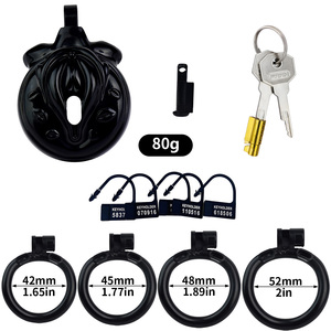 Frrk Realistische Pussy Kuiskooi Voor Sissy <span class=keywords><strong>Fetish</strong></span> Seksspeeltje Met 4 Penisringen En 2 Sleutels Kleine Hars Kuisheidsgordel Voor Mannen Sm - Product Image 6