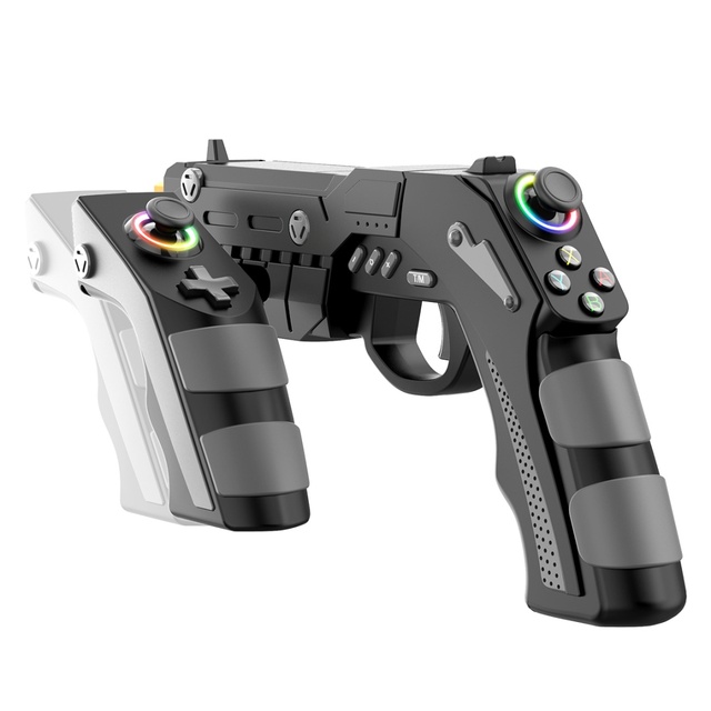 For SW 2 Wireless Game Wheel Steering Vibration Motor Gaming Gun Controller with Turbo Button Headphone Jack for Kids