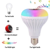 Ampoule LED intelligente sans fil avec haut-parleur, télécommande RGB multicolore, base E26 E27