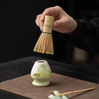 Ensemble de quatre pièces pour thé matcha en céramique Dehua, peint à la main, durable, écologique, style Japandi, bol à thé chinois Song Point, Bai Ben Li