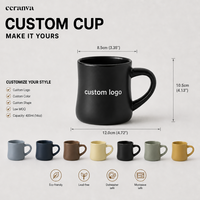 Vente en gros de tasses en céramique noires mates et brillantes personnalisées, résistantes au micro-ondes et au lave-vaisselle, souvenirs, cadeaux personnalisés