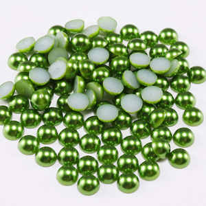 Lot de 10 000 perles d'imitation en plastique semi-circulaires à fond plat de couleur unie pour accessoires de bijoux DIY, vêtements et nail art - Product Image 2