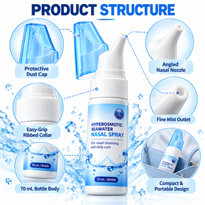 Spray nasal à étiquette privée MBQ, <span class=keywords><strong>eau</strong></span> <span class=keywords><strong>de</strong></span> <span class=keywords><strong>mer</strong></span> hyperosmotique pour l'hygiène quotidienne, rinçage hydratant, soin apaisant, emballage personnalisé - Product Image 4