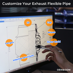 Tùy Chỉnh Nhỏ Ống Xả Flex Phổ Thép Không Gỉ Bện Linh Hoạt Khớp Ống - Product Image 3