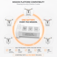 Batería Phantom 3 de 4500 mAh y 15.2 V, Batería de Vuelo Inteligente para la Serie DJI Phantom 3, LiPo 4S de 68.4 Wh, 23 Minutos de Tiempo de Vuelo