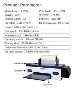 Customize Soan <b>A3</b> DTF <b>Printer</b> with Head Full-Automatic <b>Printer</b> for T-Shirts Garment New - Product Image 2