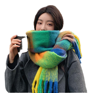 ผ้าพันคอยาวและหนาโพลีเอสเตอร์เนื้อนุ่มผ้าพันคอลายสก๊อตกลางแจ้งฤดูหนาวและฤดูใบไม้ร่วงผ้าห่มแบบดั้งเดิมสำหรับผู้ใหญ่ขายส่ง - Product Image 4