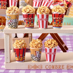 Miniatura de Cubeta de Palomitas de Maíz de Resina, Accesorio de Comida para Casa de Muñecas, Escala 1:12, Snack de Película - Product Image 5