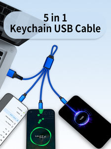 Custom Logo Relatiegeschenk 2a Opladen 3 <span class=keywords><strong>5</strong></span> In 1 USB-C Kabel Met Sleutelhanger Compatibel Met Power Banks Ios & <span class=keywords><strong>Android</strong></span> Mobile - Product Image 2