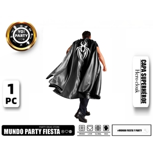 Set di mantelli da eroe in raso da 130CM per adulti veleno nero #82083 compresi abiti da mantello Top per Cosplay carnevale Halloween - Product Image 1