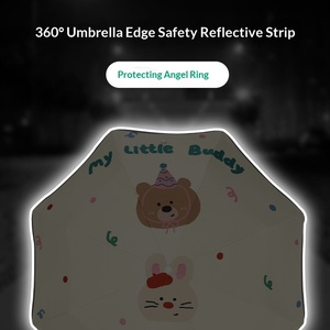 Parapluie <span class=keywords><strong>de</strong></span> <span class=keywords><strong>luxe</strong></span> pliable entièrement automatique pour enfants, motif dessin animé, pour filles, protection contre la pluie et le soleil - Product Image 3