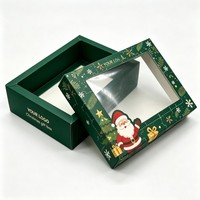 Boîte cadeau en papier recyclable personnalisée pour Noël, avec fenêtre, pour ceinture, chapeau, écharpe, sous-vêtements, chaussettes