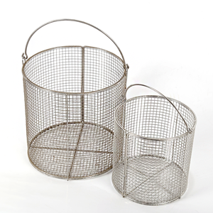 Cesta de almacenamiento plegable de acero inoxidable de malla fina, cesta de alambre de Metal de moda ecológica, cartones coloridos disponibles para alimentos - Product Image 5