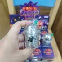 Nouveau jouet souple d'Halloween en forme de tasse de thé au lait, pailleté, en maltose, anti-stress, boîte mystère surprise, cadeau