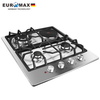 Table de cuisson à gaz encastrable OEM/ODM d'usine, 3 brûleurs gaz et 1 plaque électrique, en acier inoxydable, pour usage domestique