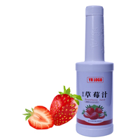 Groothandel Aardbeienconcentraatstroop Halal Gecertificeerd Hoge Concentratie Fruit Smaak Gefilterd Gemengd Fles