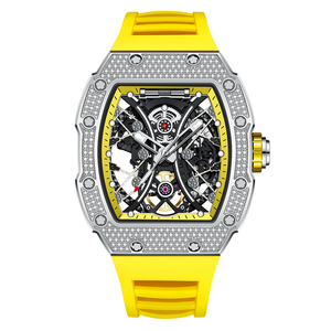 Montre automatique de luxe pour homme ONOLA 2024, modèle 3828D, boîtier carré noir, fermoir à boucle, cadran en verre, résistance à l'eau 3 BAR - Product Image 3