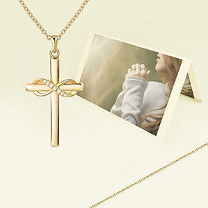 Article populaire : Collier <span class=keywords><strong>pendentif</strong></span> crucifix Nafu à lanières croisées, en cuivre écologique, é<span class=keywords><strong>l</strong></span>égant, avec symbole de <span class=keywords><strong>l</strong></span>'<span class=keywords><strong>infini</strong></span>, pour couples - Product Image 3