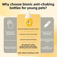 Biberon anti-étouffement en silicone bionique pour animaux de compagnie, biberon d'allaitement pour chatons et chiots nouveau-nés, distributeur de nourriture portable pour les voyages